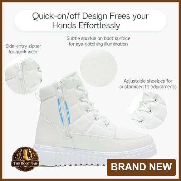 Women's Winter Combat Boots Waterproof Fleece Lined Ankle Boots Hiking - Picture 4 of 8